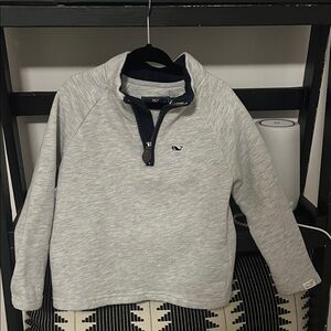 Toddler boy Vineyard Vines Gray Quarter-Zip Pullover- fleece inside 3T
